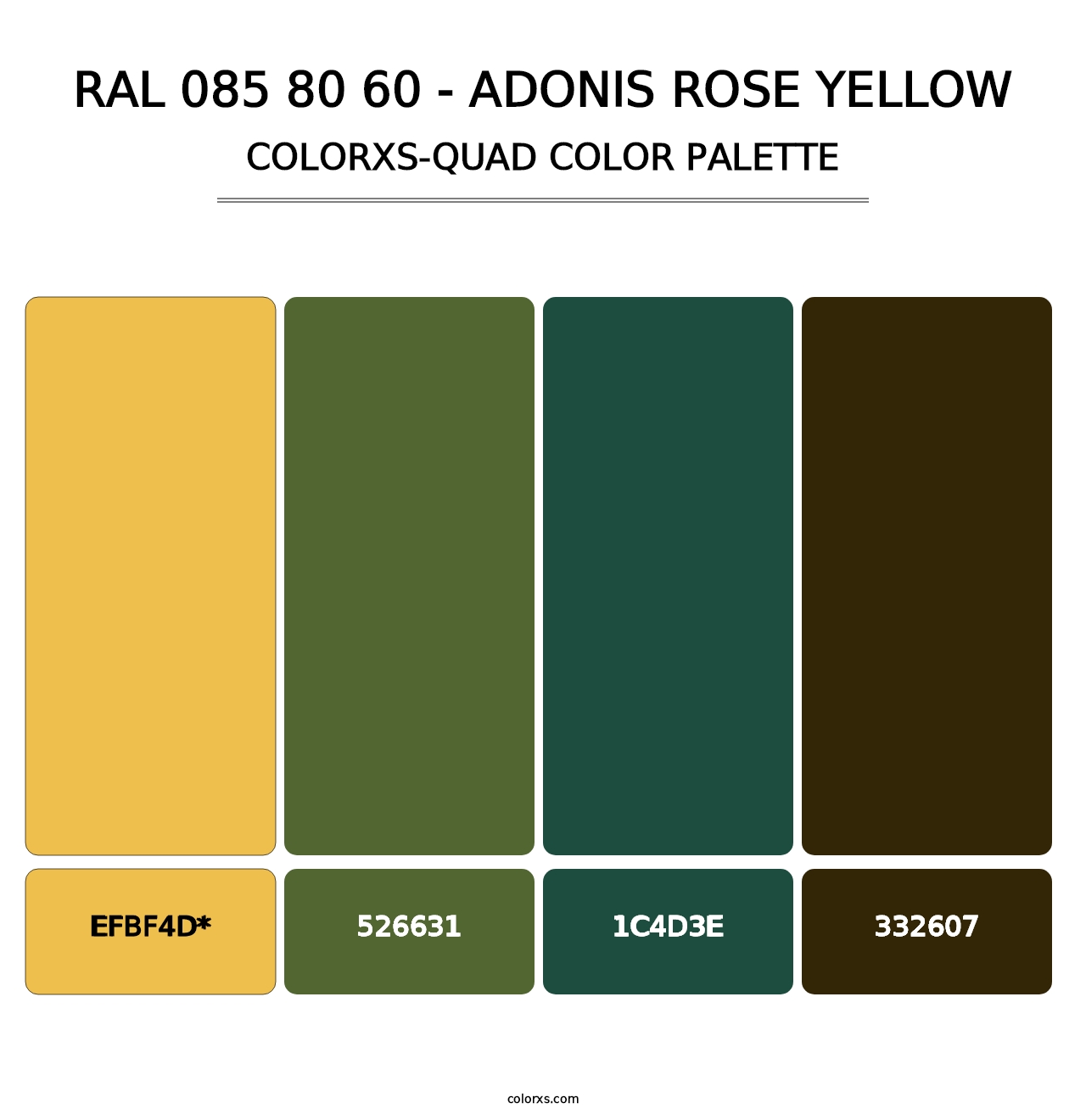 RAL 085 80 60 - Adonis Rose Yellow - Colorxs Quad Palette