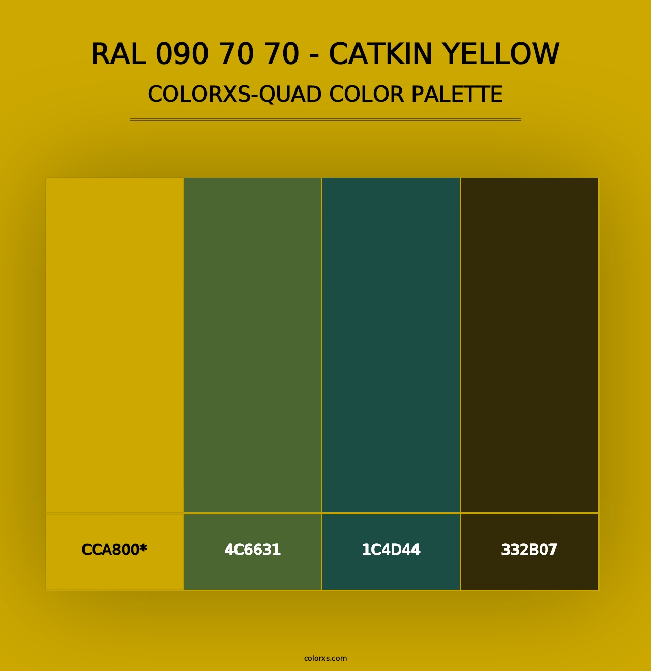 RAL 090 70 70 - Catkin Yellow - Colorxs Quad Palette