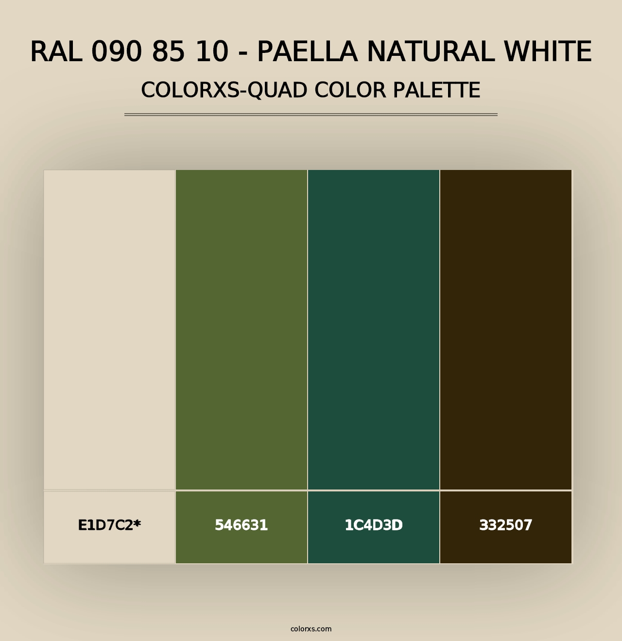 RAL 090 85 10 - Paella Natural White - Colorxs Quad Palette