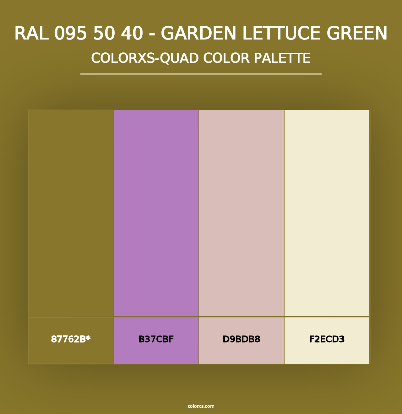 RAL 095 50 40 - Garden Lettuce Green - Colorxs Quad Palette