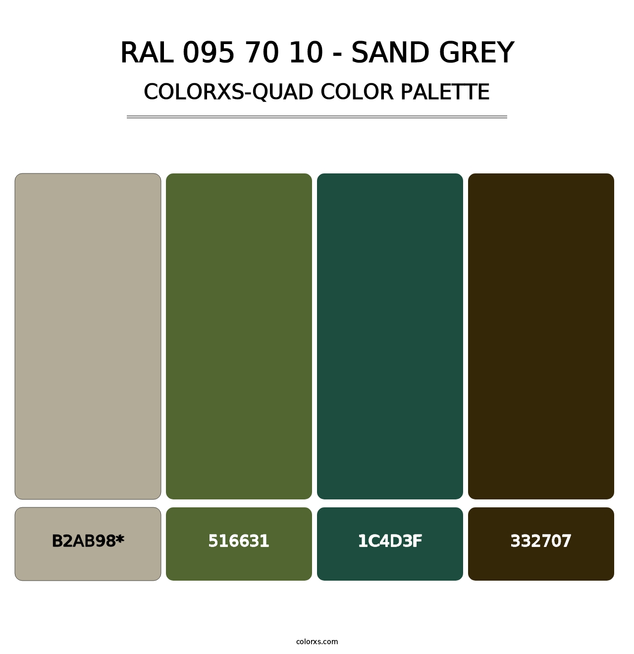 RAL 095 70 10 - Sand Grey - Colorxs Quad Palette