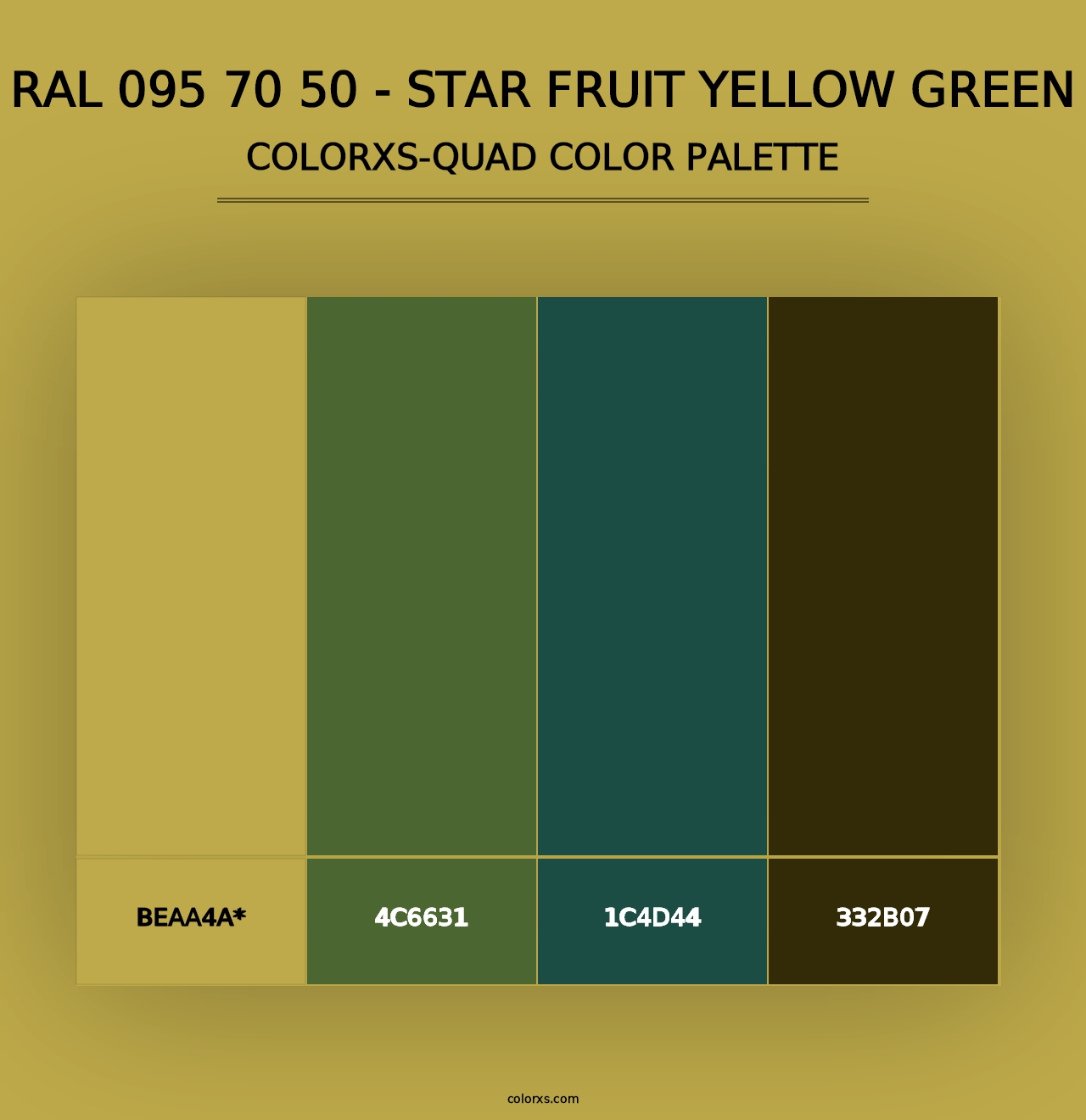 RAL 095 70 50 - Star Fruit Yellow Green - Colorxs Quad Palette