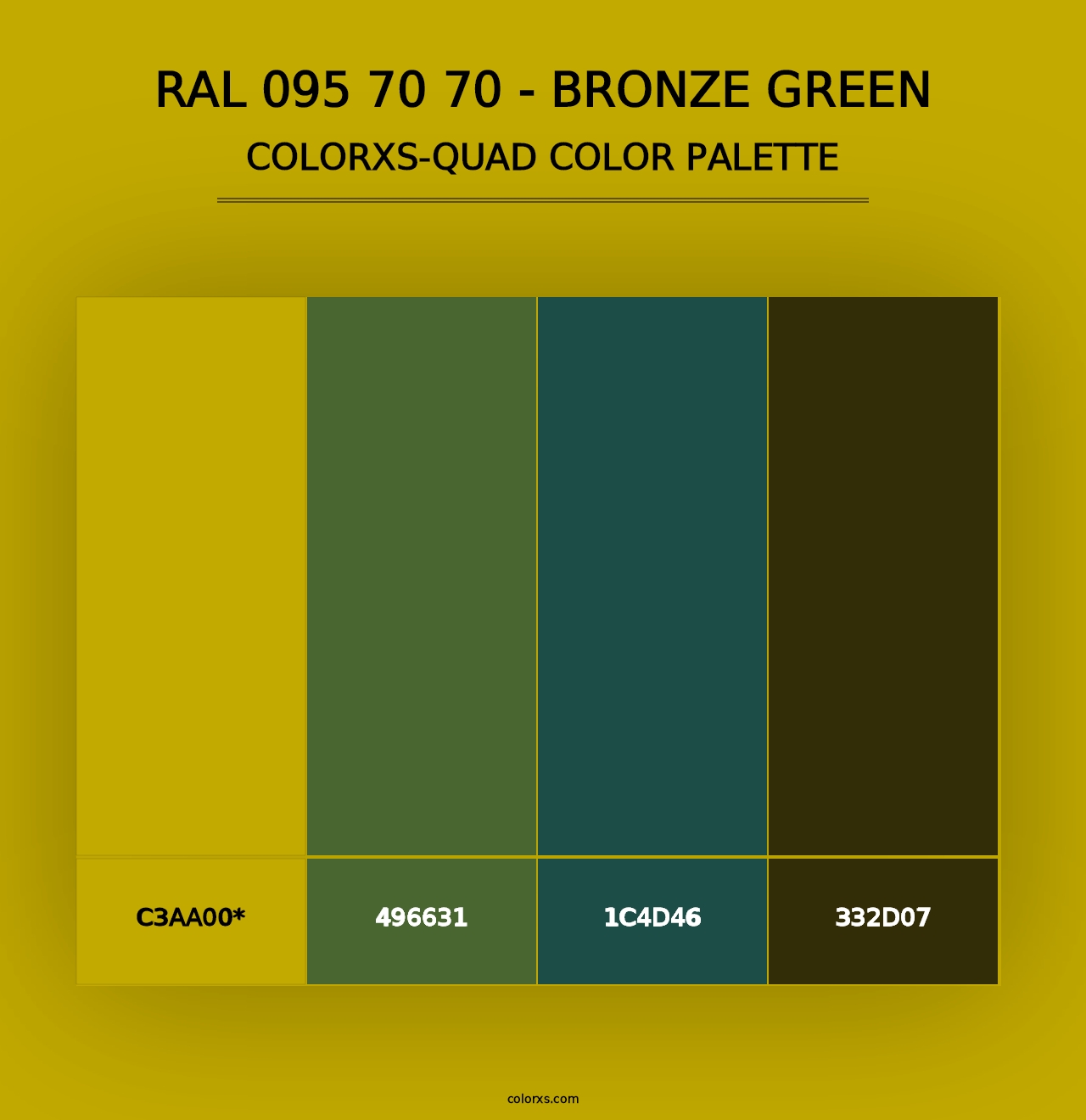 RAL 095 70 70 - Bronze Green - Colorxs Quad Palette