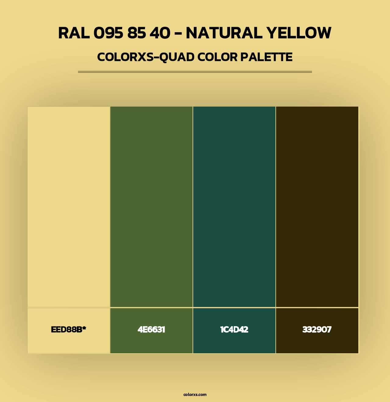 RAL 095 85 40 - Natural Yellow - Colorxs Quad Palette