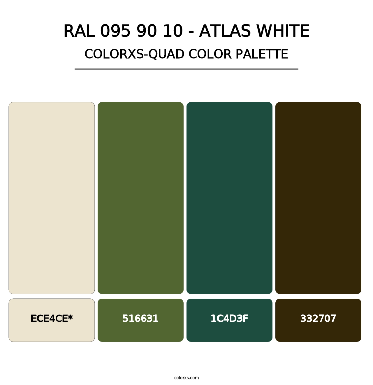 RAL 095 90 10 - Atlas White - Colorxs Quad Palette