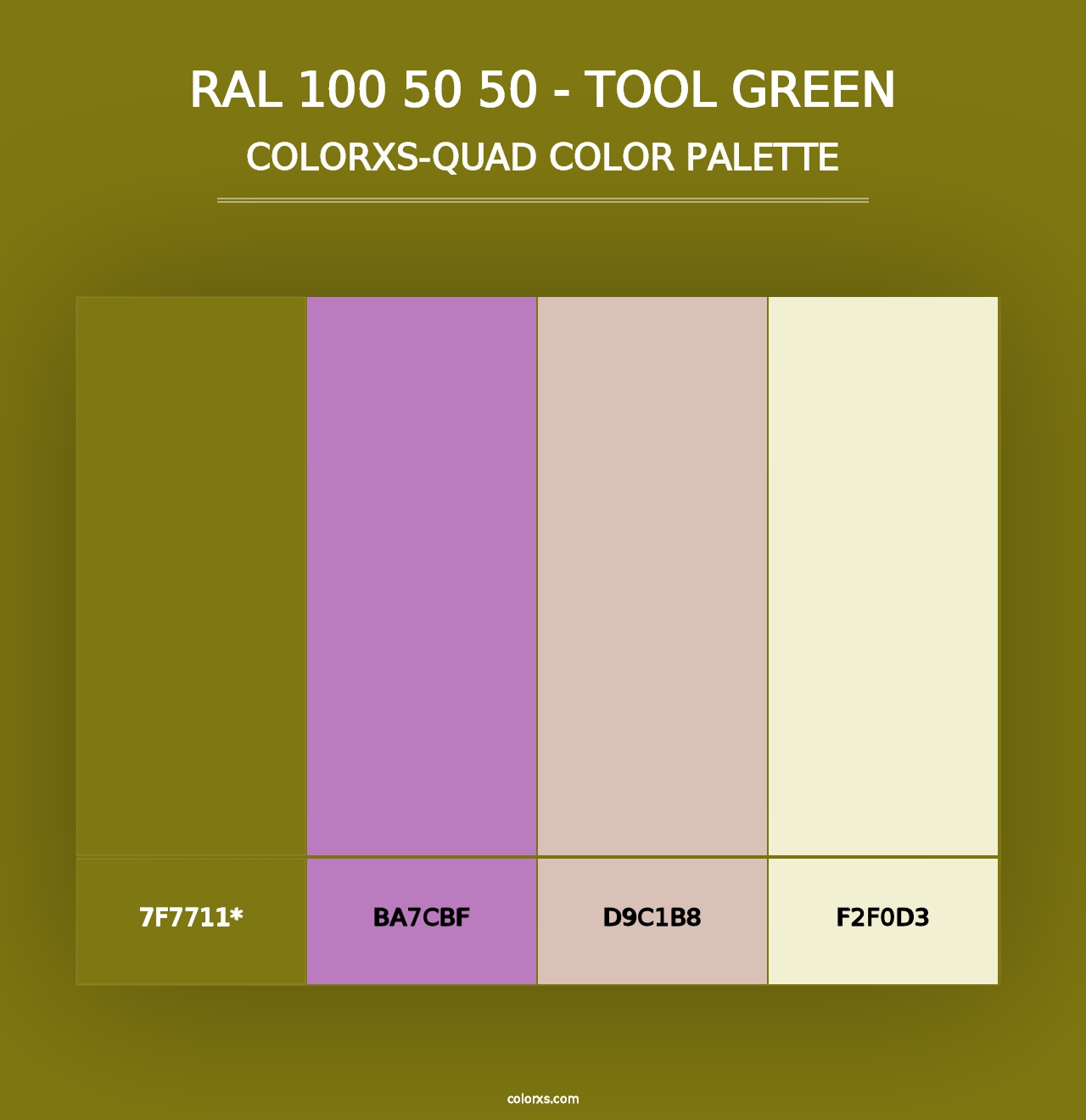 RAL 100 50 50 - Tool Green - Colorxs Quad Palette