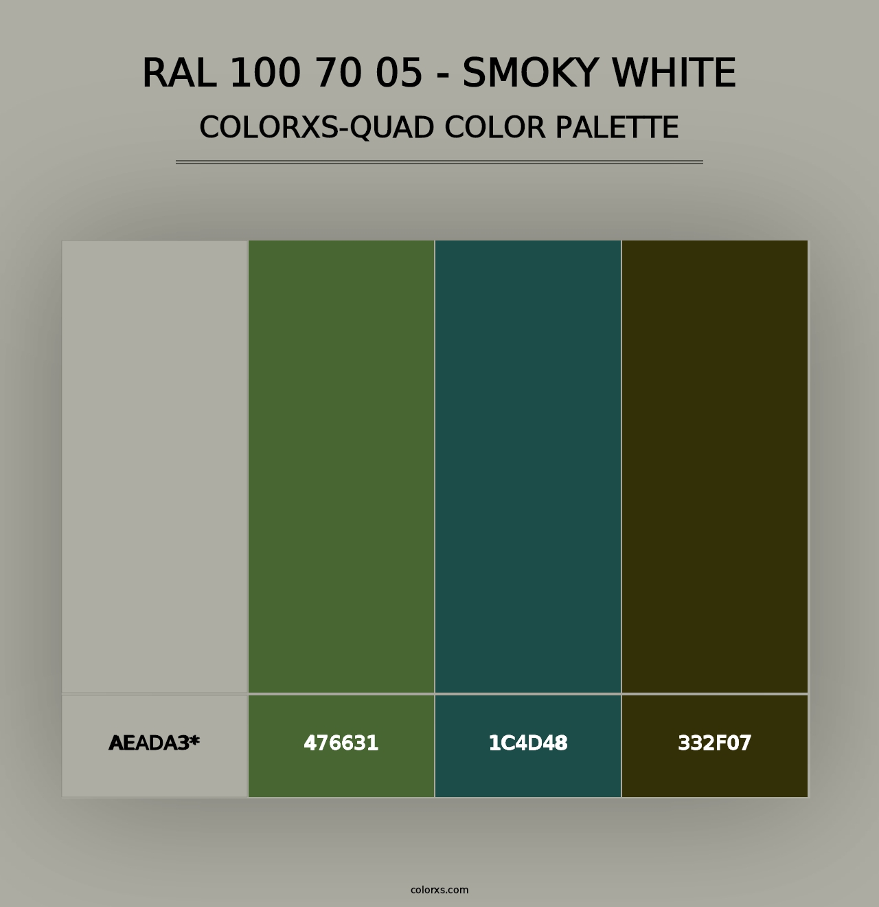 RAL 100 70 05 - Smoky White - Colorxs Quad Palette