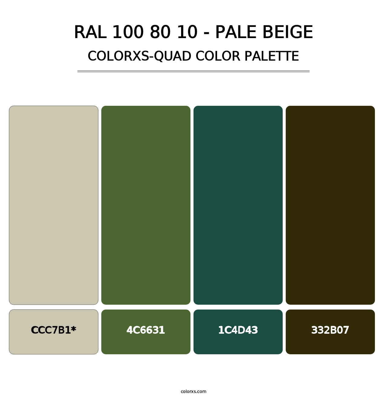 RAL 100 80 10 - Pale Beige - Colorxs Quad Palette