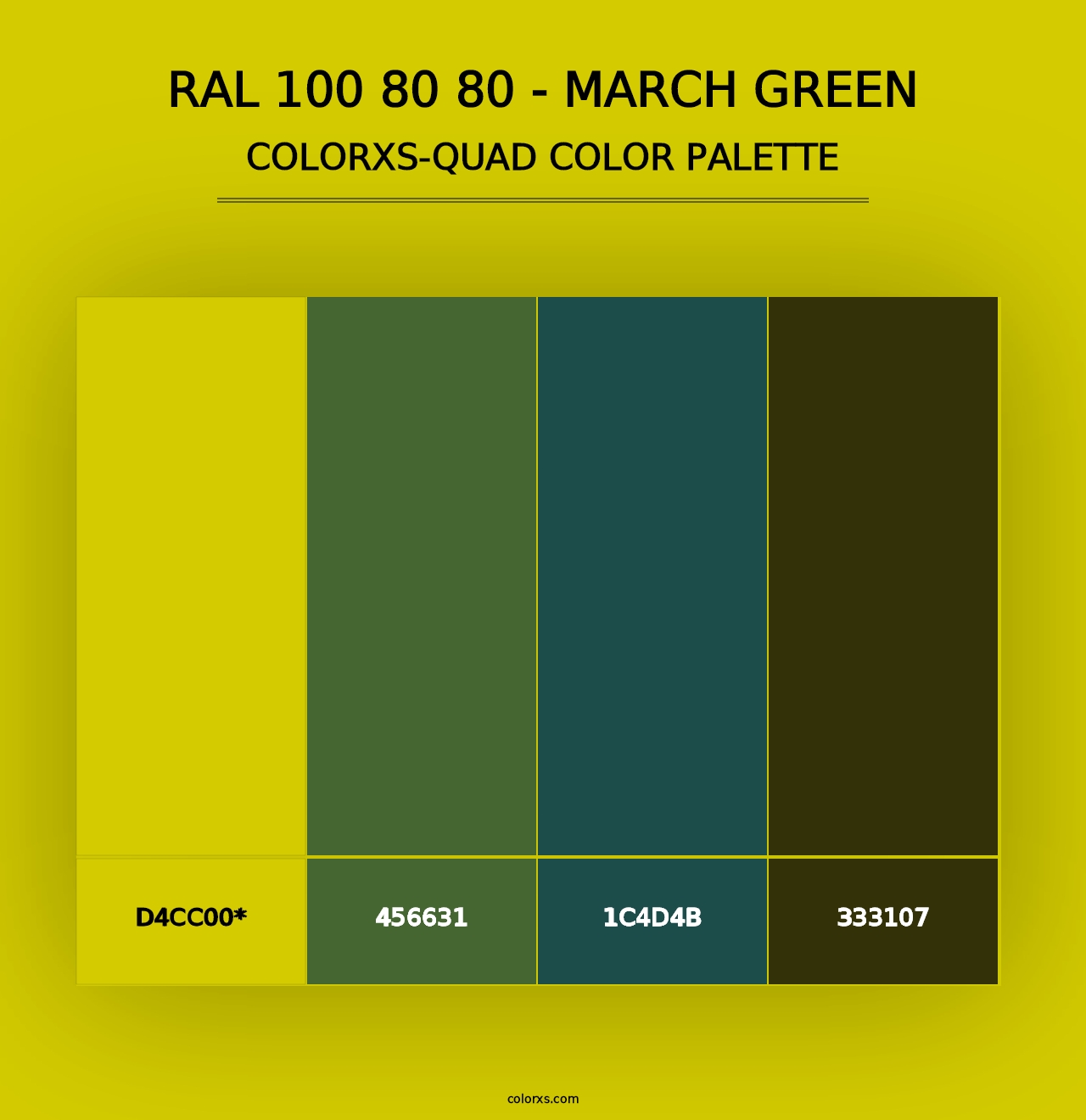 RAL 100 80 80 - March Green - Colorxs Quad Palette