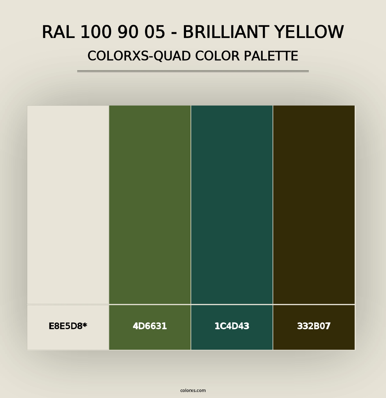 RAL 100 90 05 - Brilliant Yellow - Colorxs Quad Palette