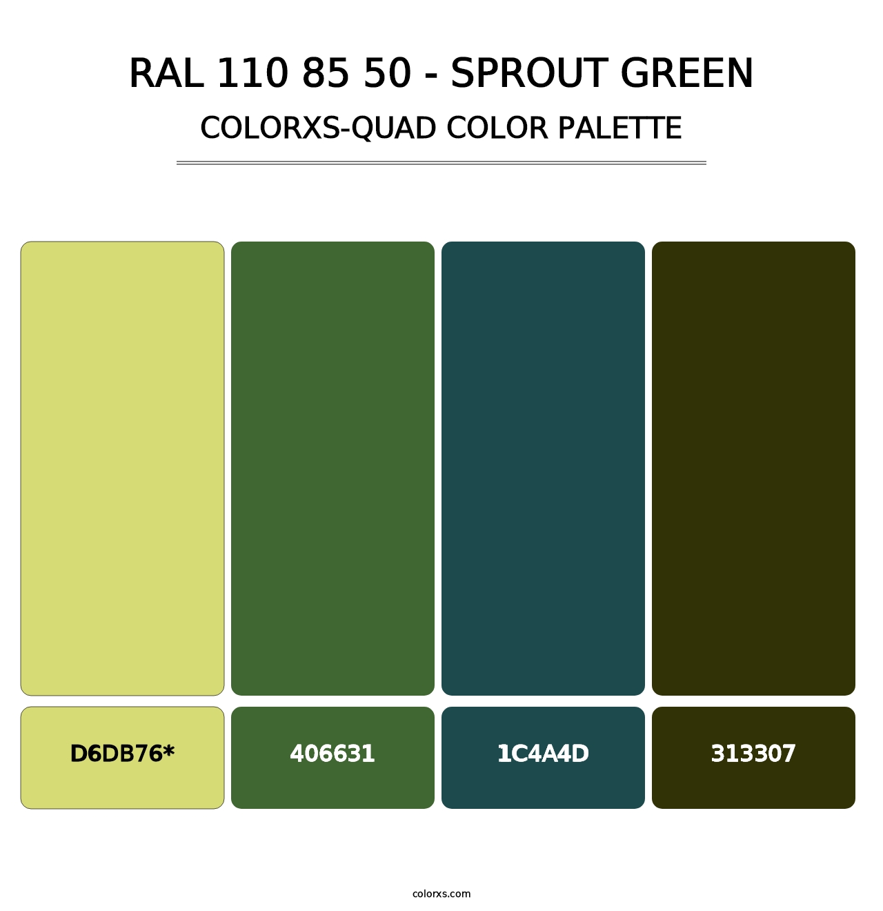 RAL 110 85 50 - Sprout Green - Colorxs Quad Palette