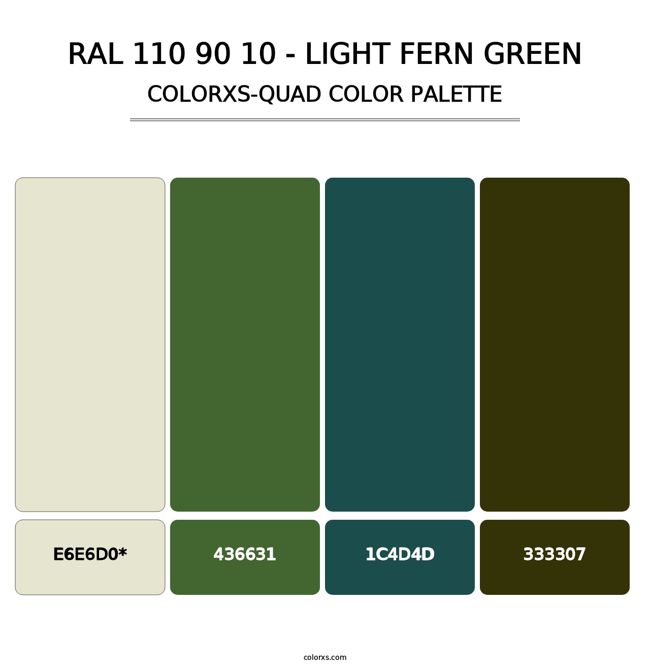 RAL 110 90 10 - Light Fern Green - Colorxs Quad Palette