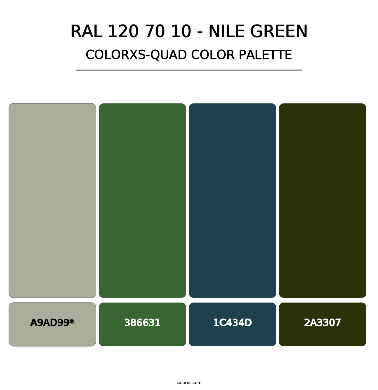 RAL 120 70 10 - Nile Green - Colorxs Quad Palette