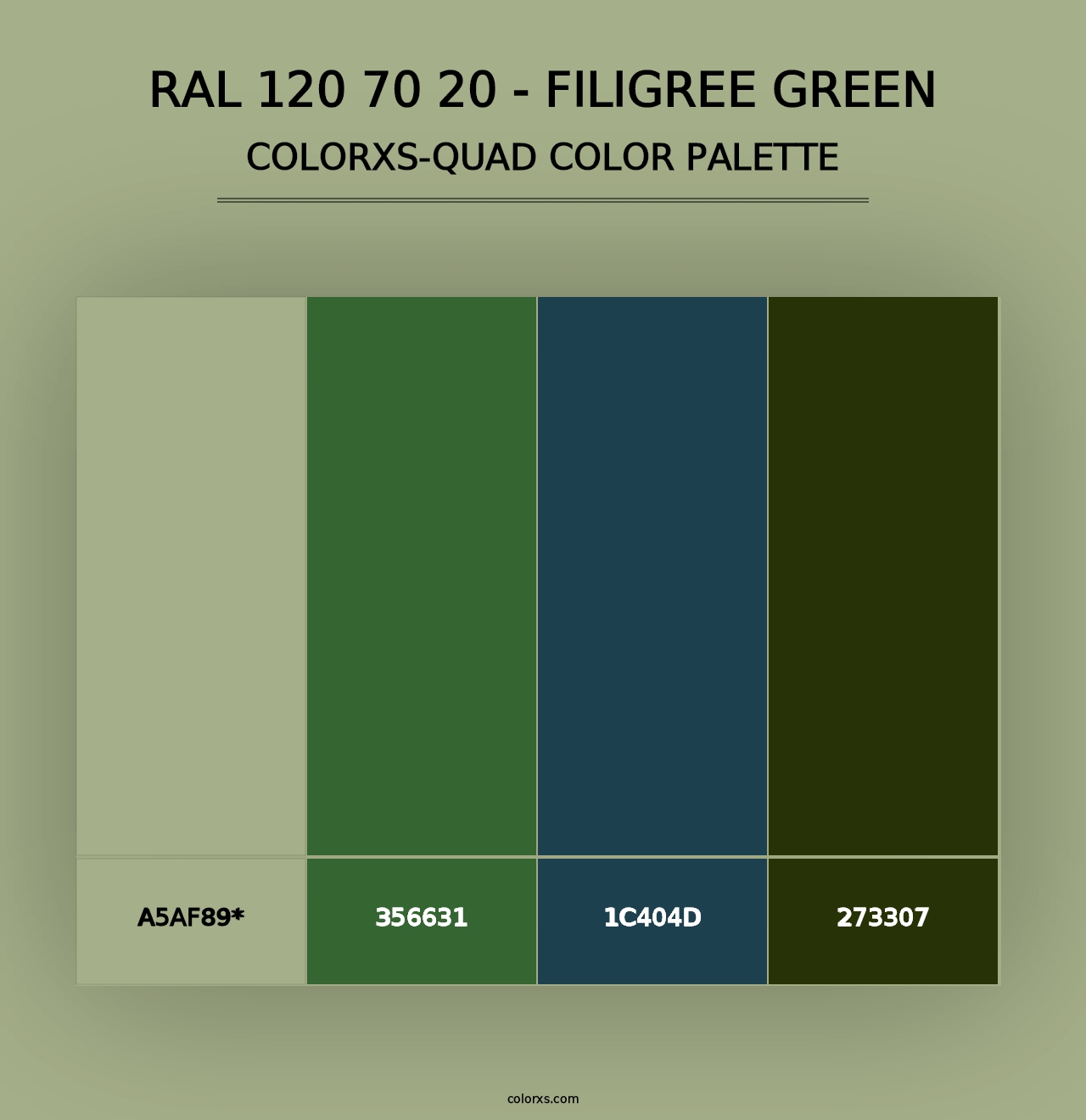 RAL 120 70 20 - Filigree Green - Colorxs Quad Palette