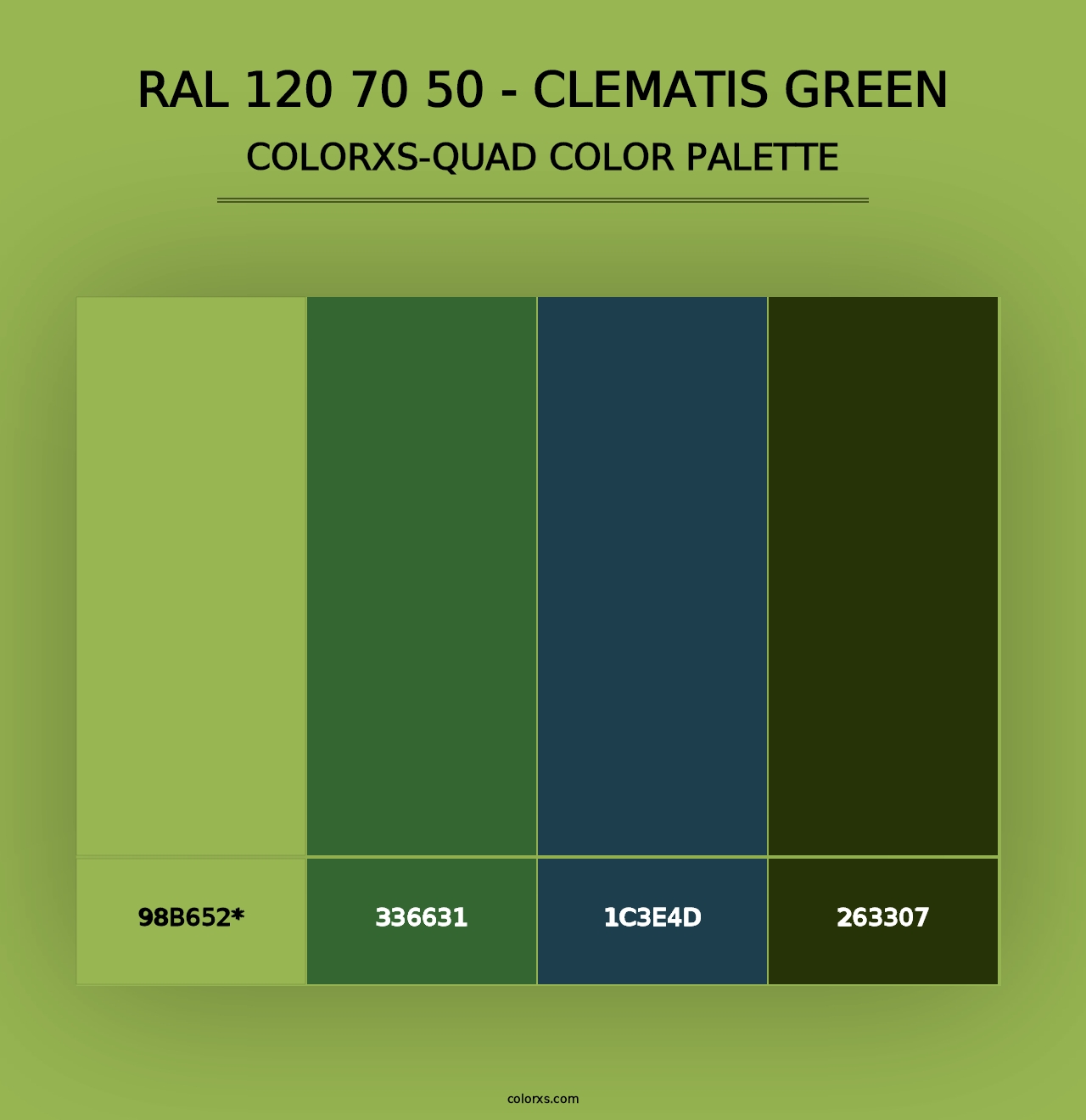 RAL 120 70 50 - Clematis Green - Colorxs Quad Palette