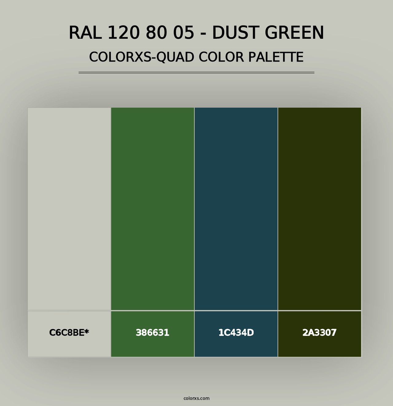 RAL 120 80 05 - Dust Green - Colorxs Quad Palette