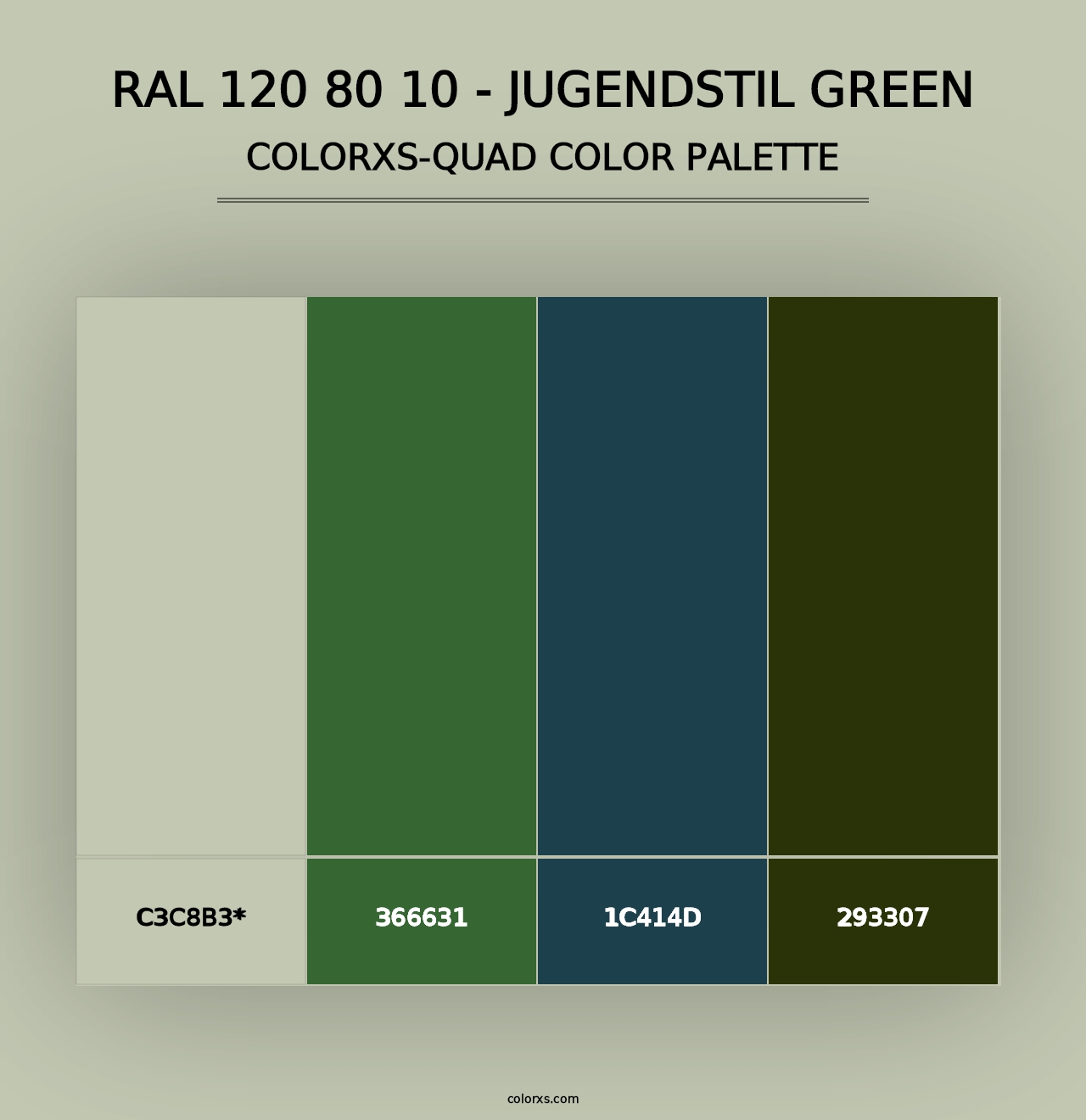 RAL 120 80 10 - Jugendstil Green - Colorxs Quad Palette