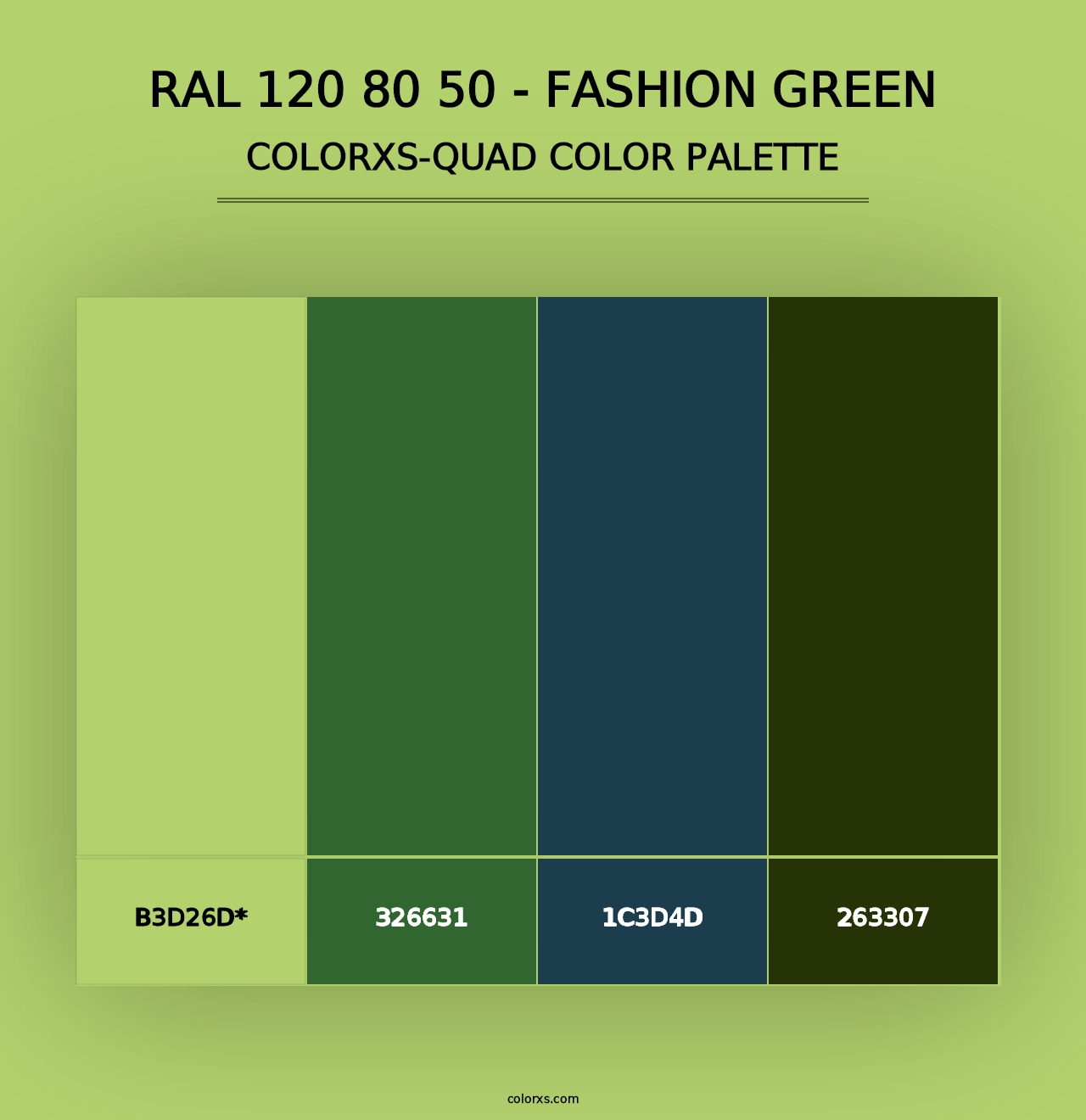 RAL 120 80 50 - Fashion Green - Colorxs Quad Palette