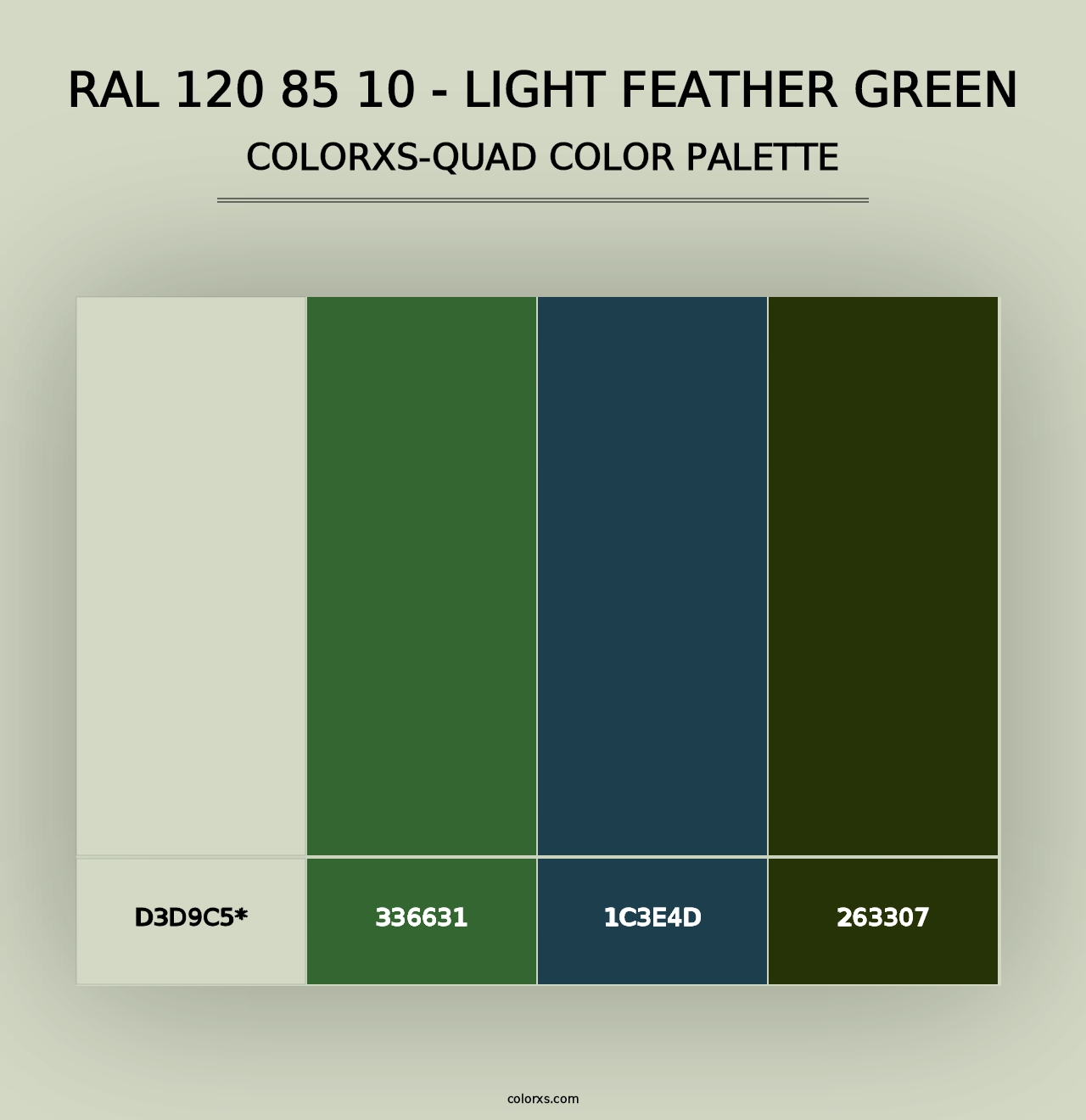 RAL 120 85 10 - Light Feather Green - Colorxs Quad Palette