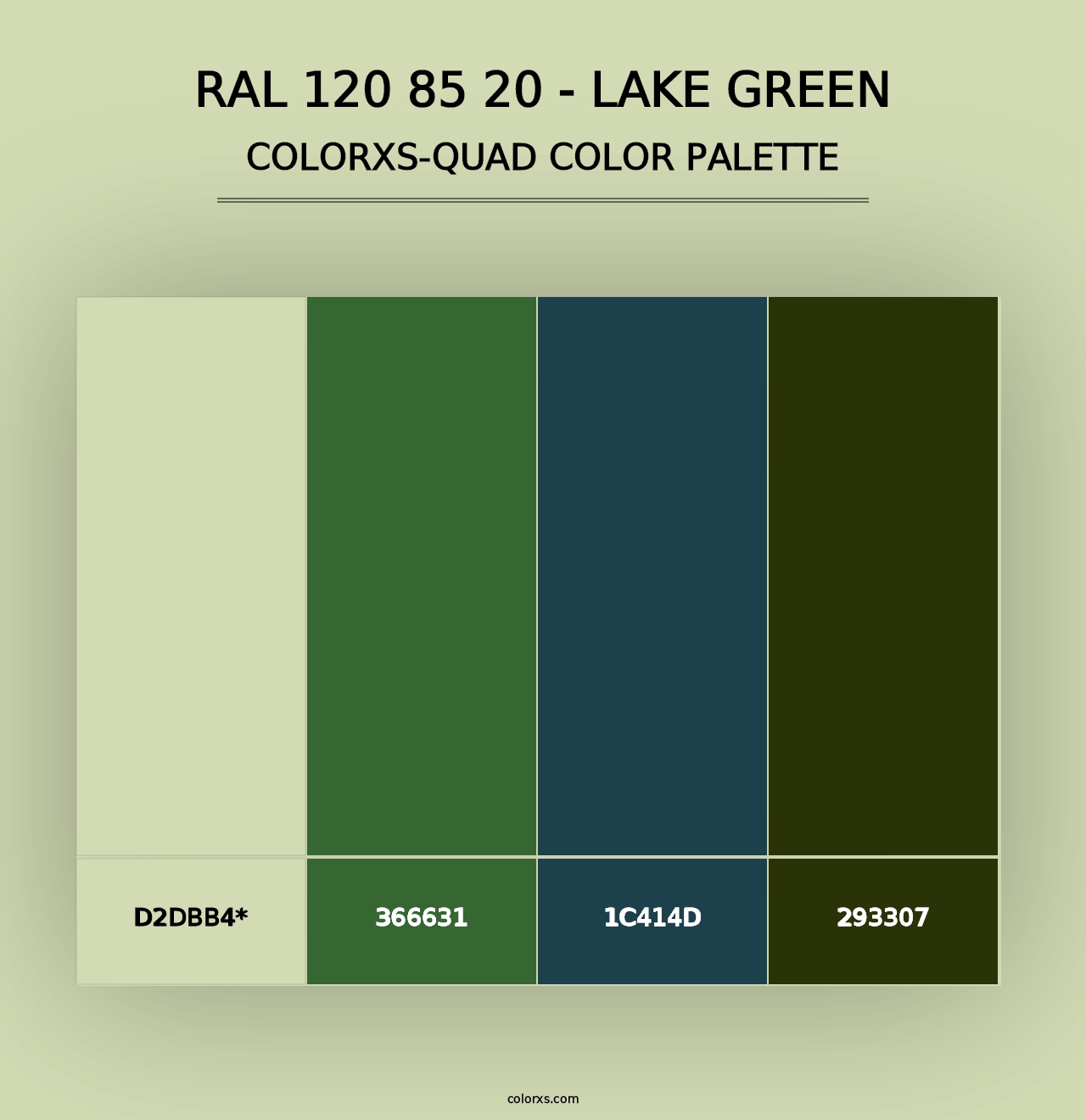 RAL 120 85 20 - Lake Green - Colorxs Quad Palette