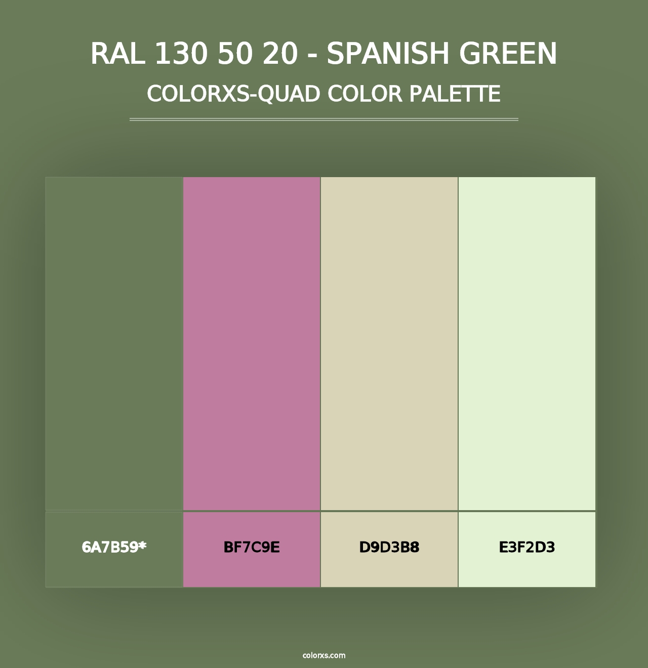 RAL 130 50 20 - Spanish Green - Colorxs Quad Palette