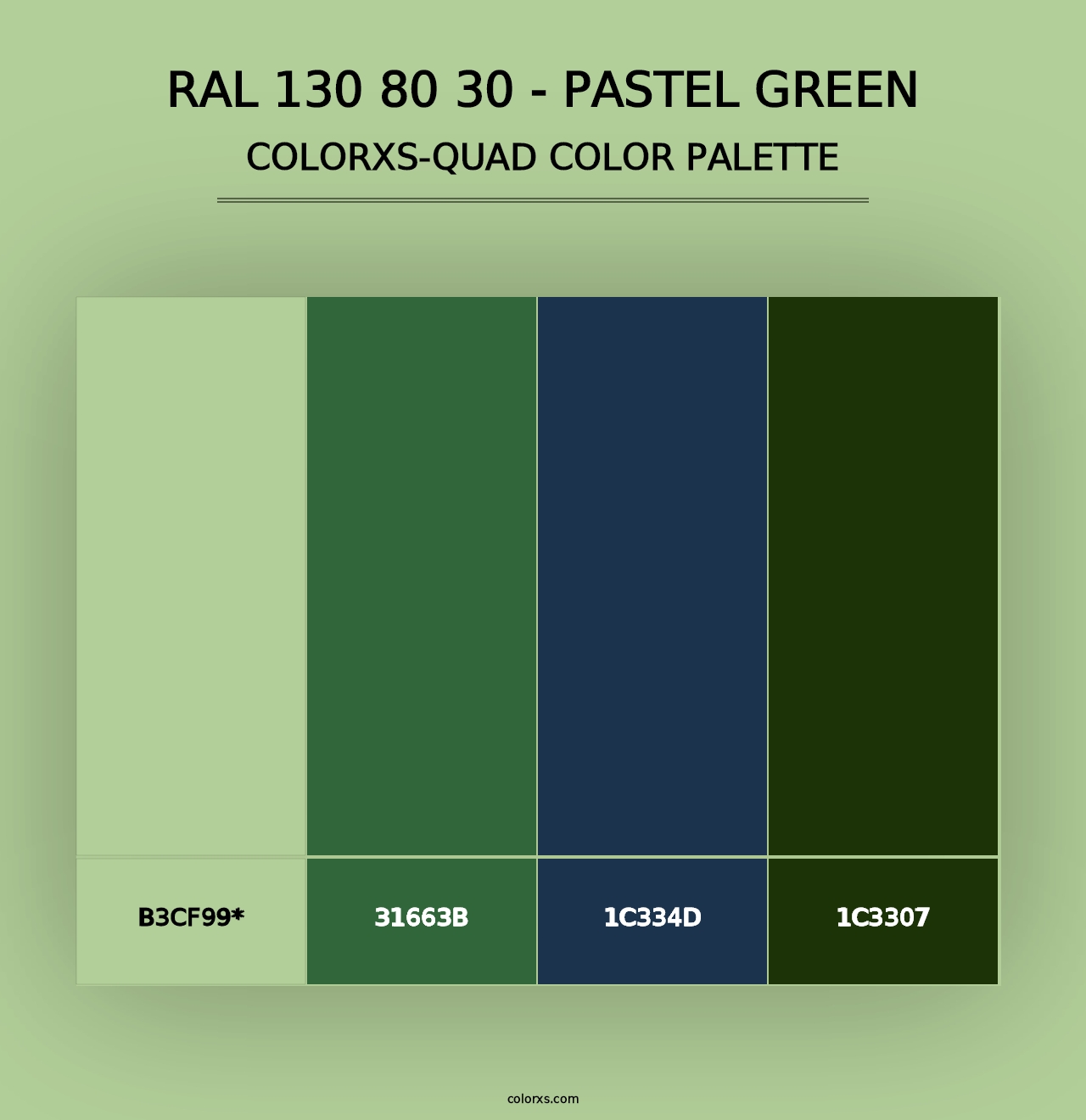 RAL 130 80 30 - Pastel Green - Colorxs Quad Palette