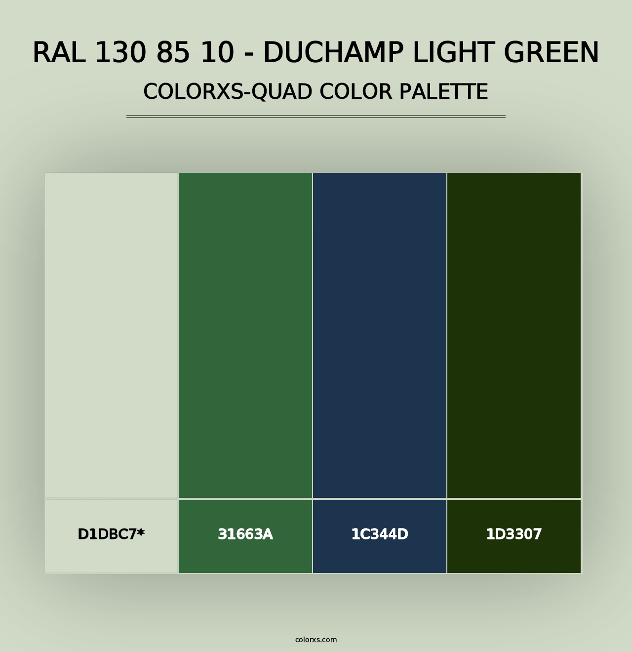 RAL 130 85 10 - Duchamp Light Green - Colorxs Quad Palette