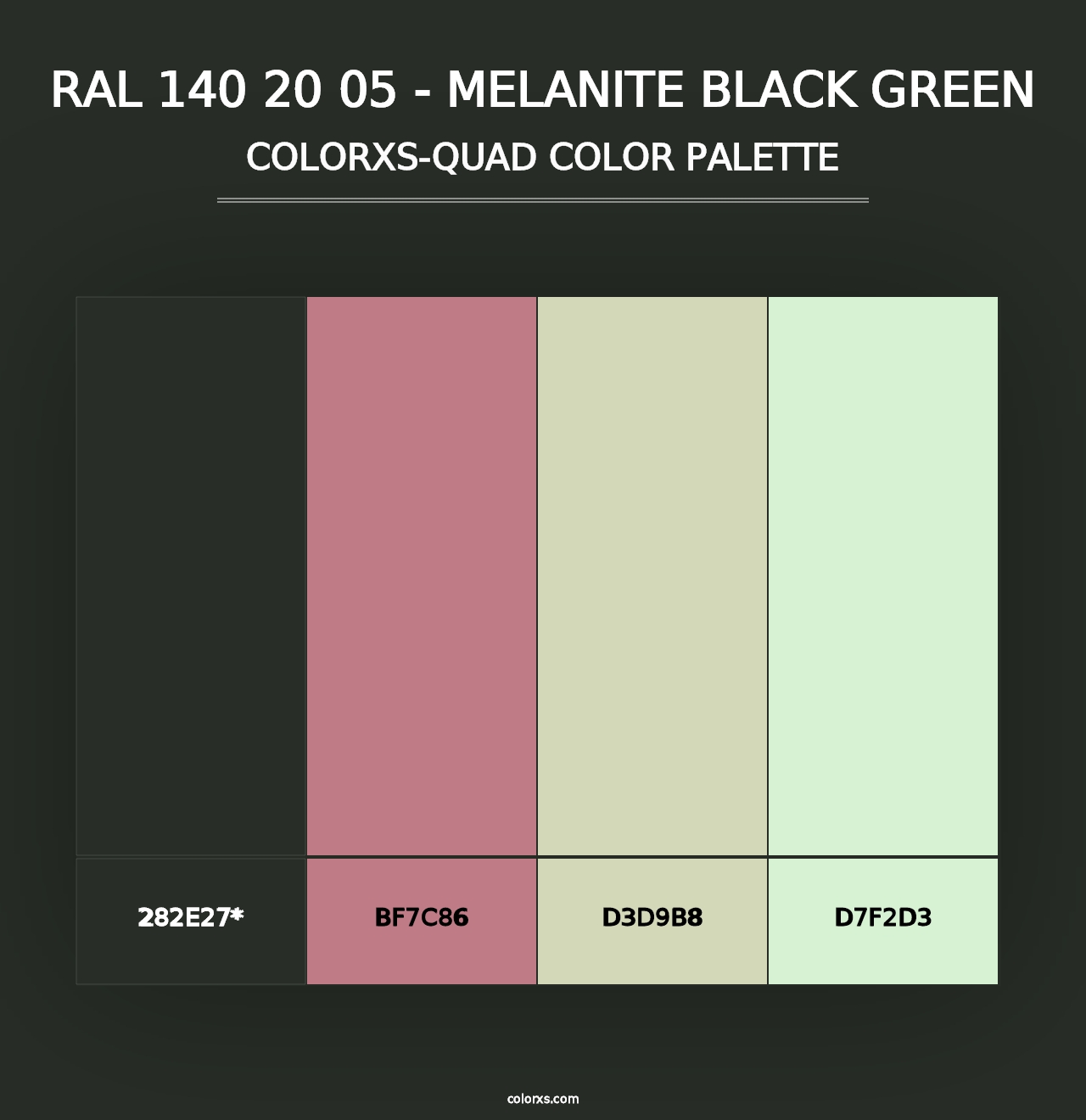 RAL 140 20 05 - Melanite Black Green - Colorxs Quad Palette