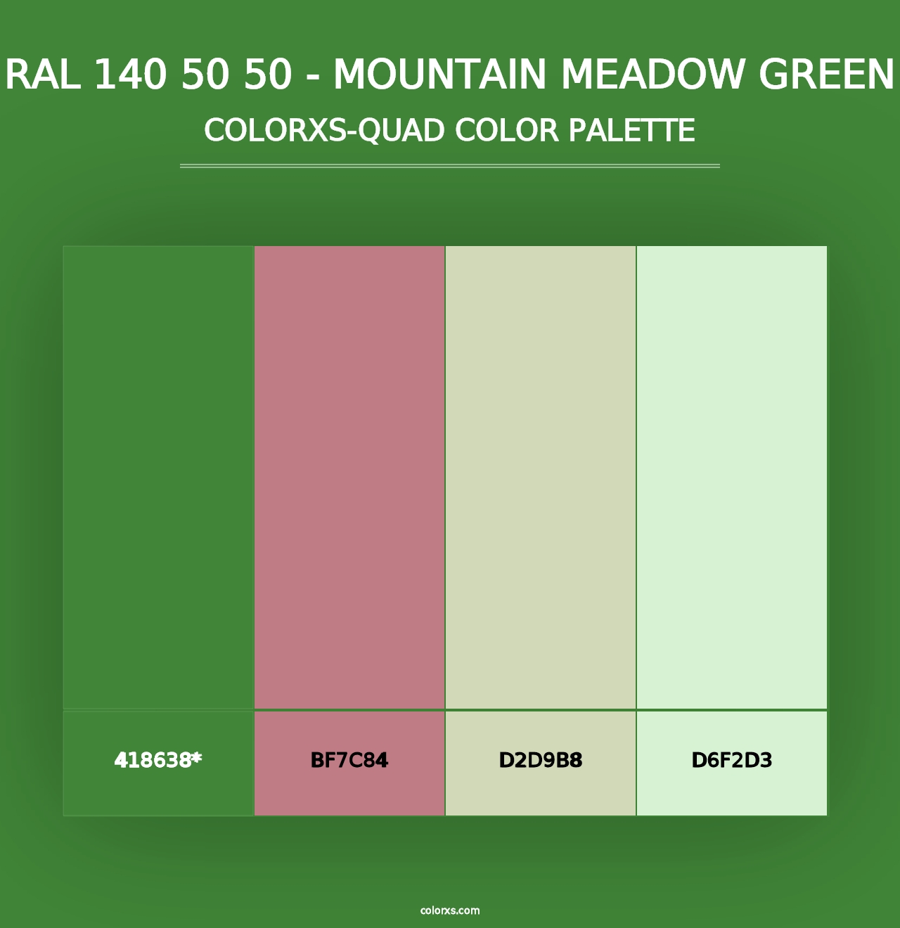 RAL 140 50 50 - Mountain Meadow Green - Colorxs Quad Palette