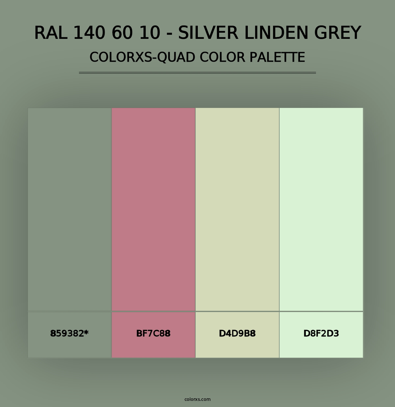 RAL 140 60 10 - Silver Linden Grey - Colorxs Quad Palette