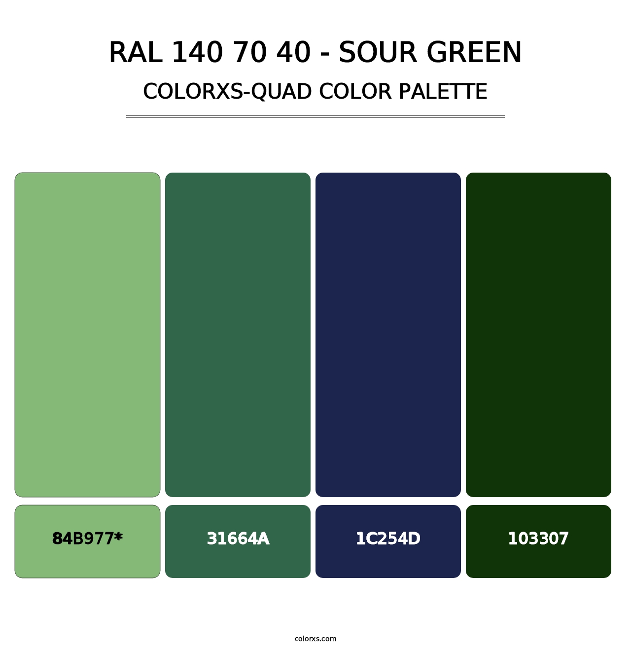 RAL 140 70 40 - Sour Green - Colorxs Quad Palette