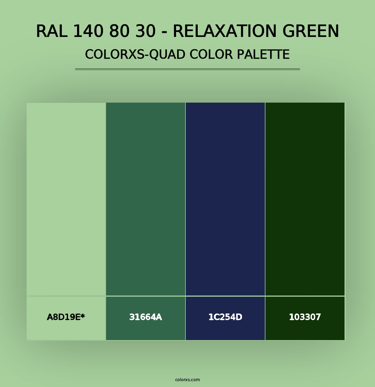 RAL 140 80 30 - Relaxation Green - Colorxs Quad Palette