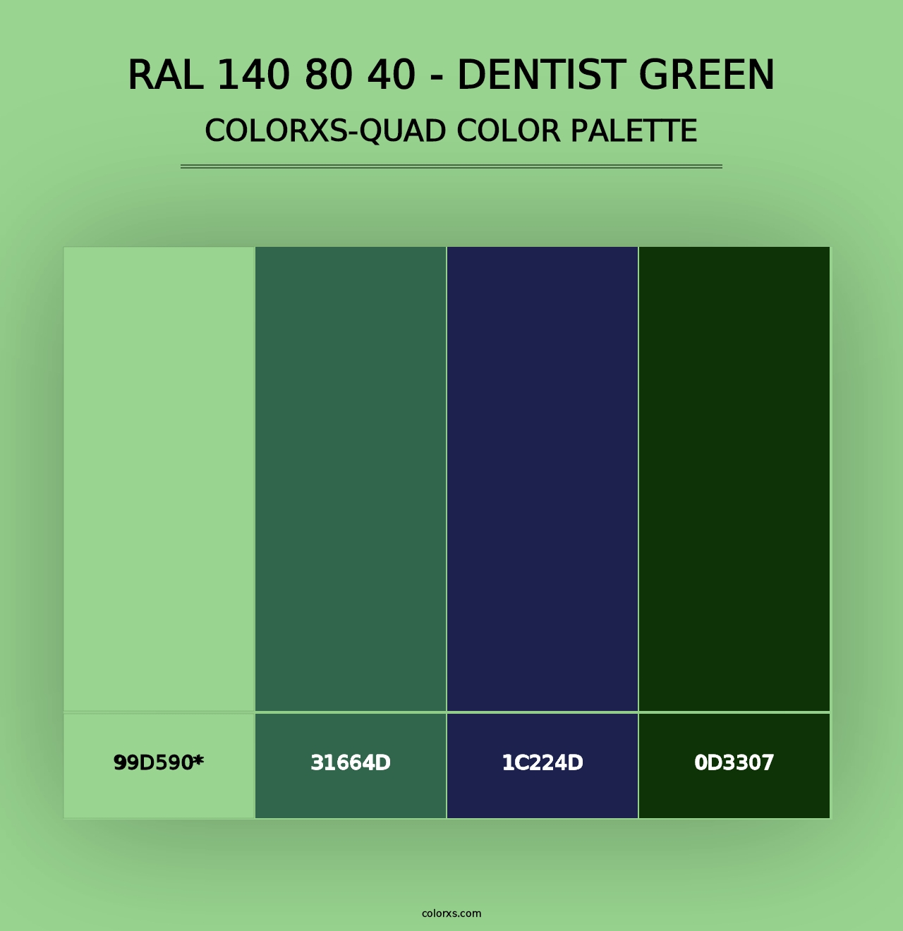 RAL 140 80 40 - Dentist Green - Colorxs Quad Palette