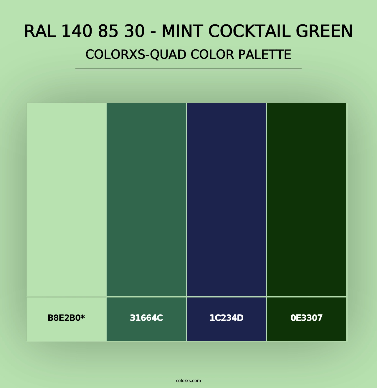 RAL 140 85 30 - Mint Cocktail Green - Colorxs Quad Palette