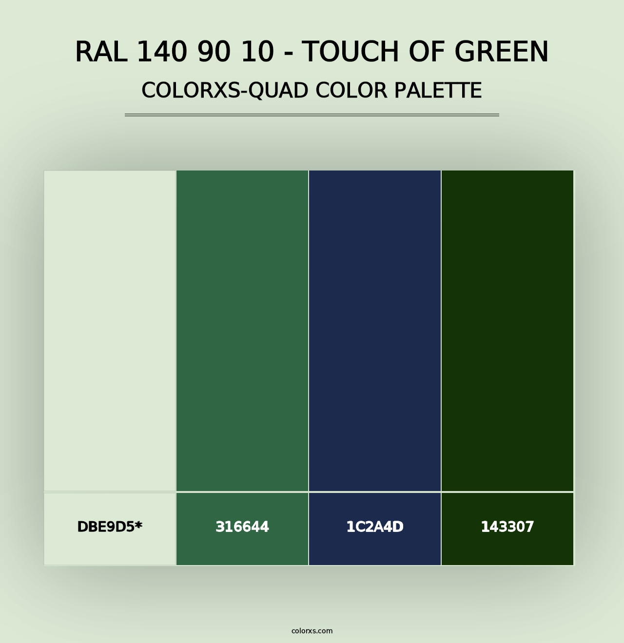 RAL 140 90 10 - Touch Of Green - Colorxs Quad Palette