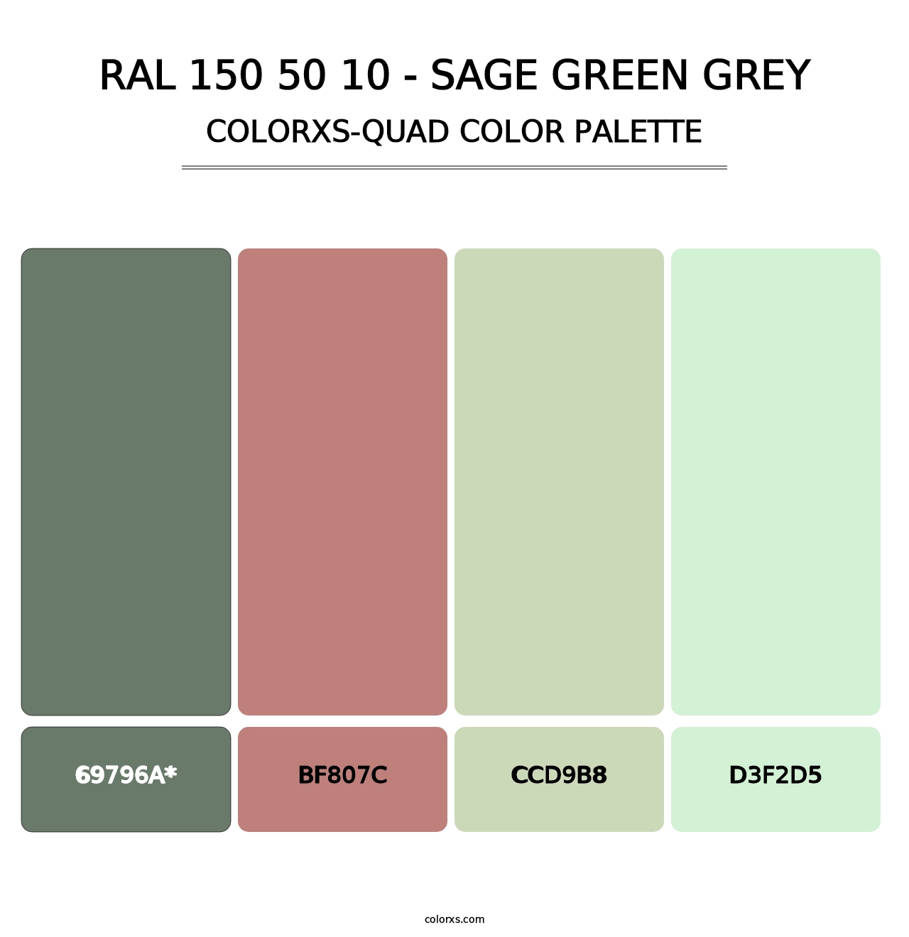 RAL 150 50 10 - Sage Green Grey - Colorxs Quad Palette