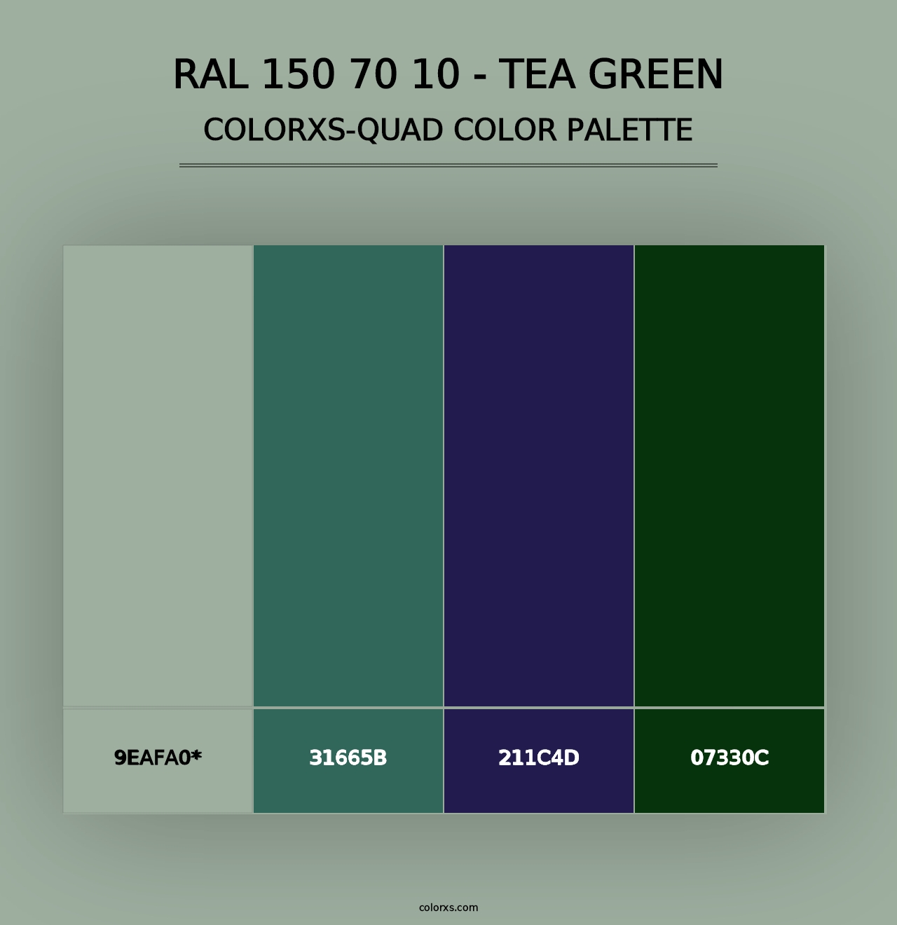 RAL 150 70 10 - Tea Green - Colorxs Quad Palette