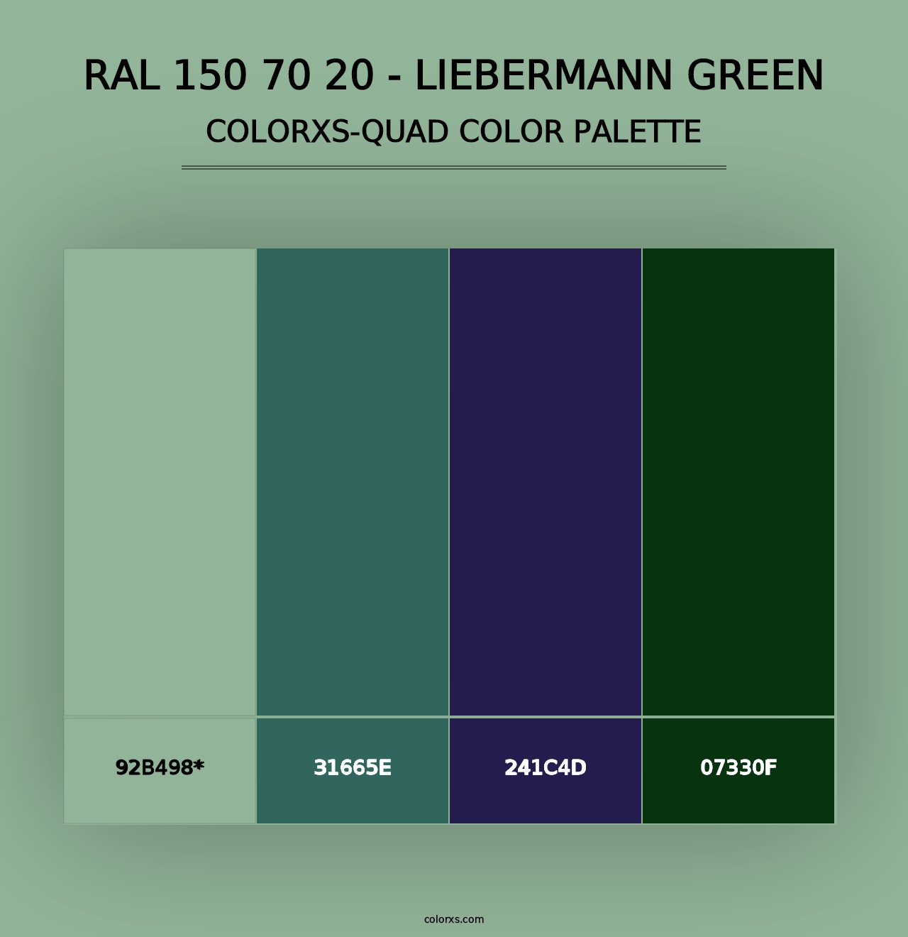 RAL 150 70 20 - Liebermann Green - Colorxs Quad Palette