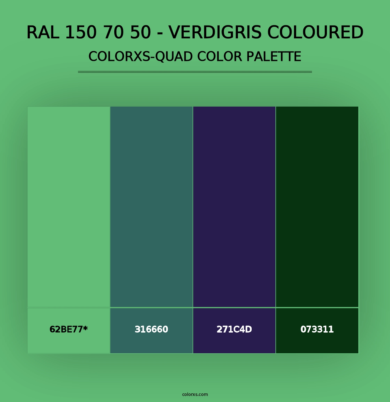 RAL 150 70 50 - Verdigris Coloured - Colorxs Quad Palette