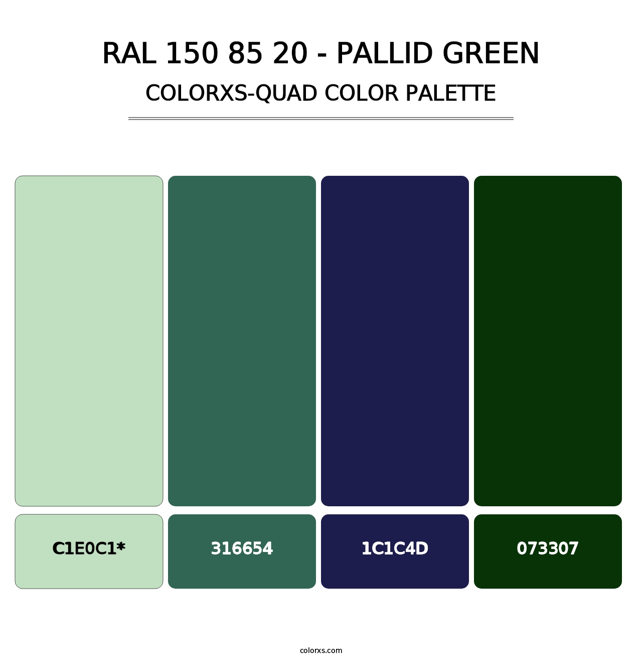 RAL 150 85 20 - Pallid Green - Colorxs Quad Palette