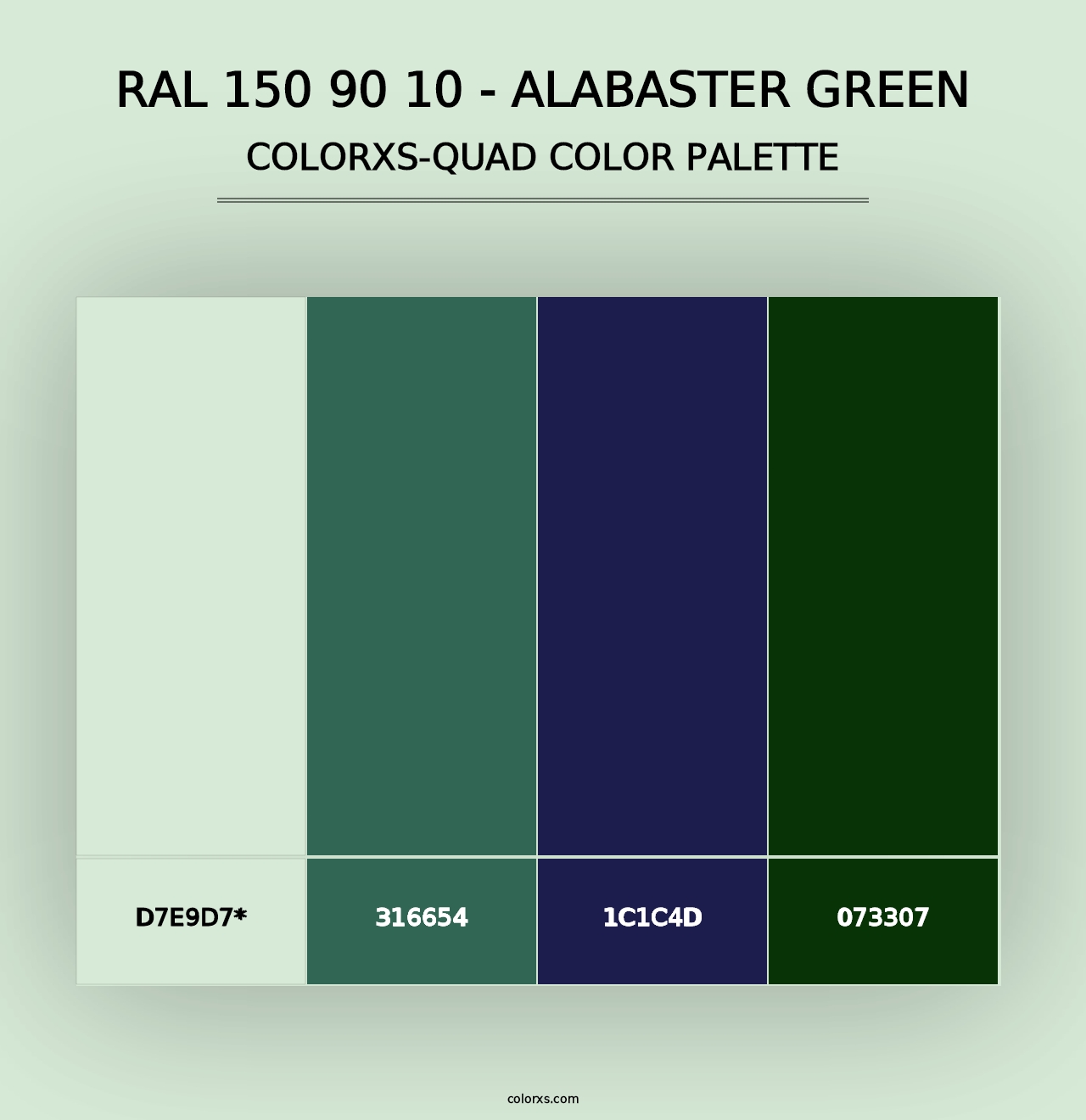 RAL 150 90 10 - Alabaster Green - Colorxs Quad Palette