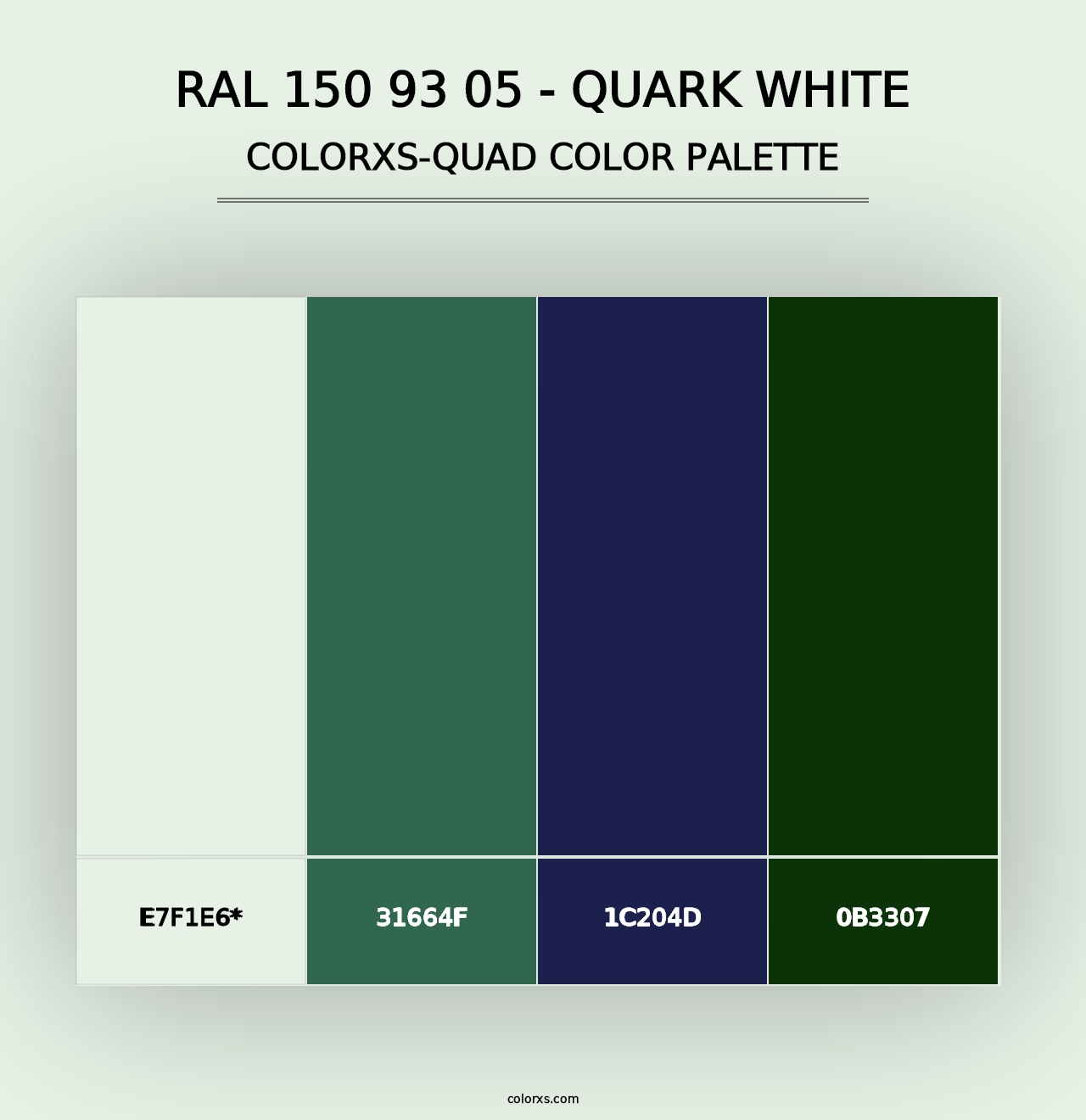 RAL 150 93 05 - Quark White - Colorxs Quad Palette