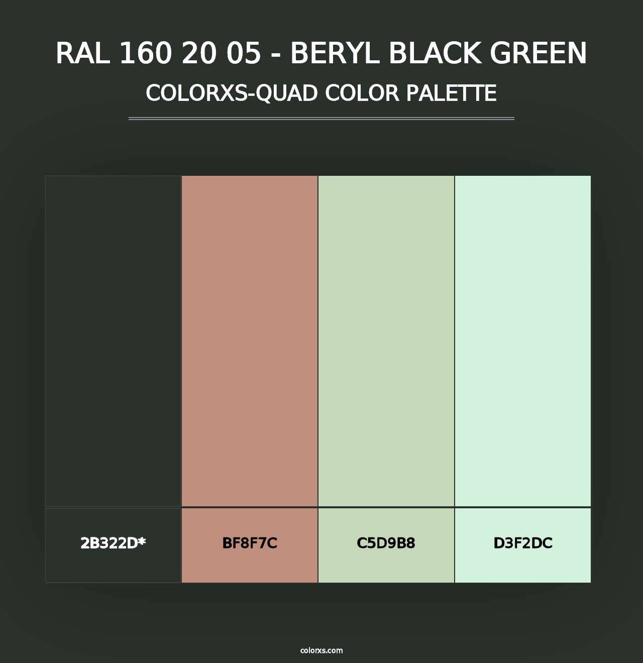 RAL 160 20 05 - Beryl Black Green - Colorxs Quad Palette