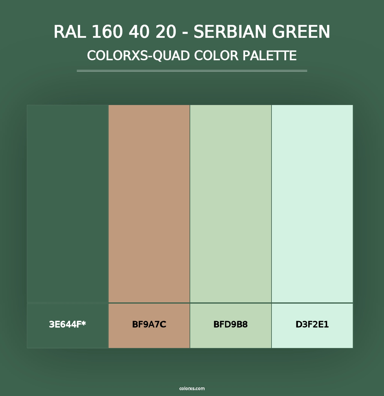 RAL 160 40 20 - Serbian Green - Colorxs Quad Palette