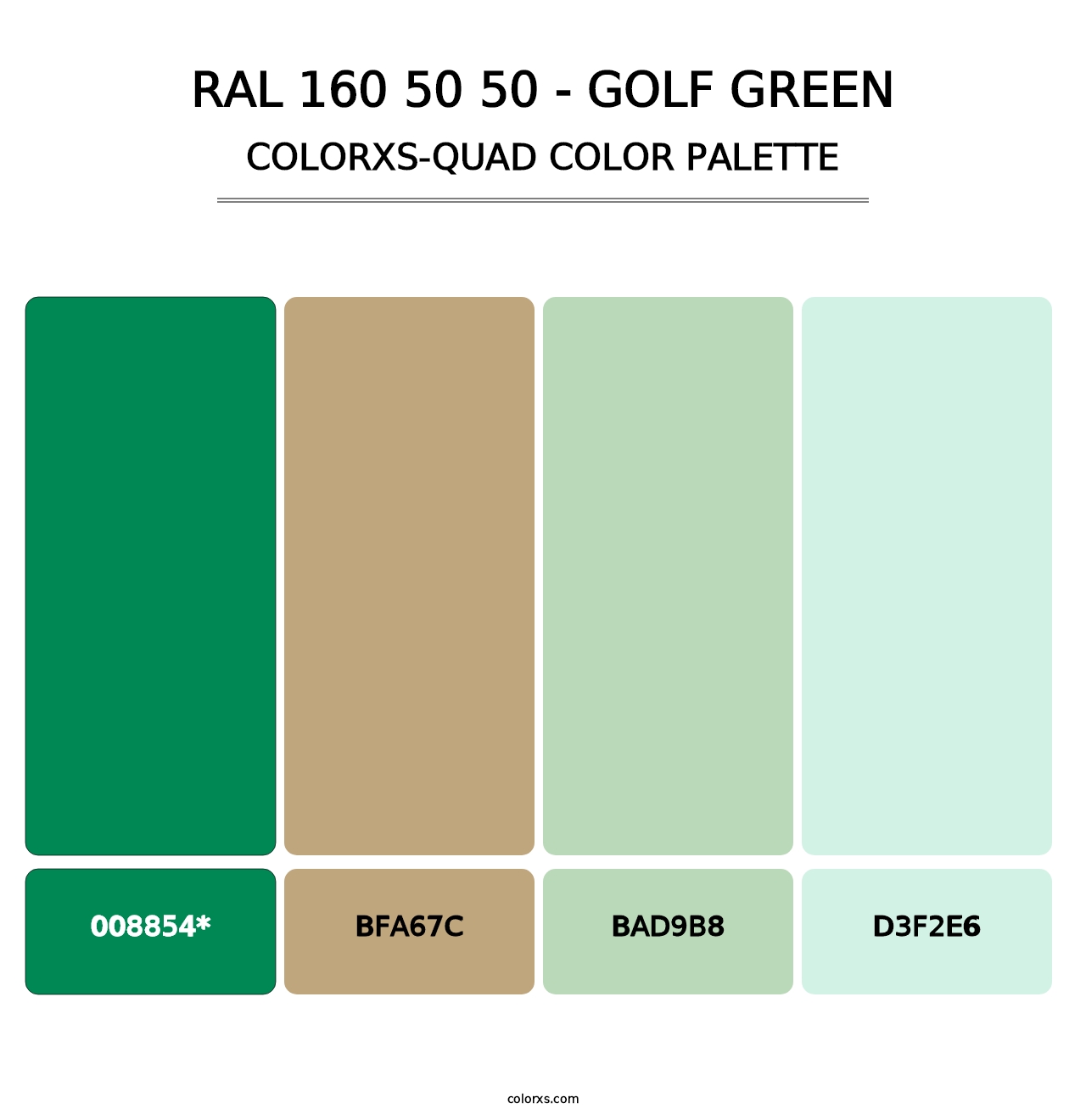 RAL 160 50 50 - Golf Green - Colorxs Quad Palette