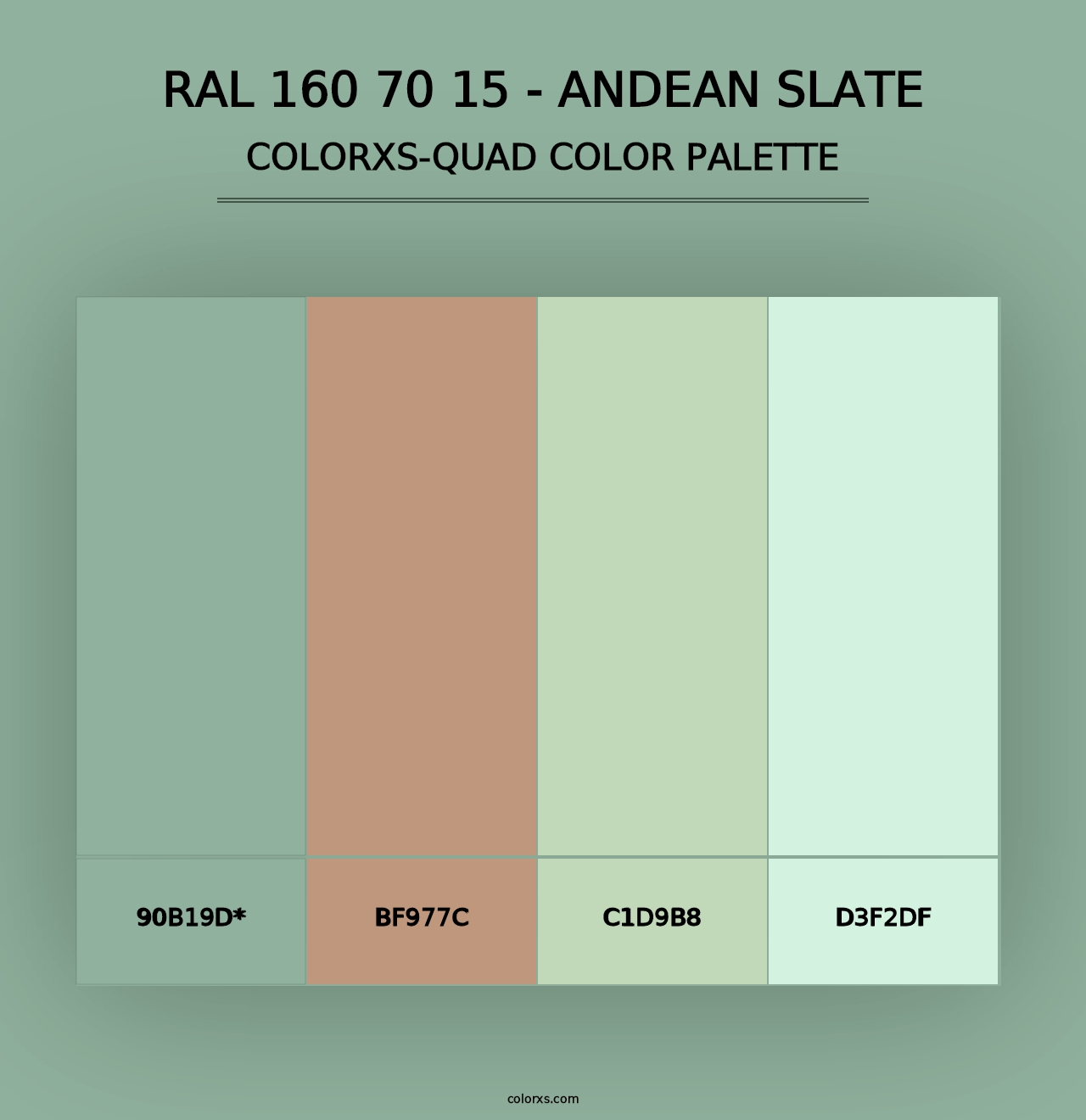 RAL 160 70 15 - Andean Slate - Colorxs Quad Palette