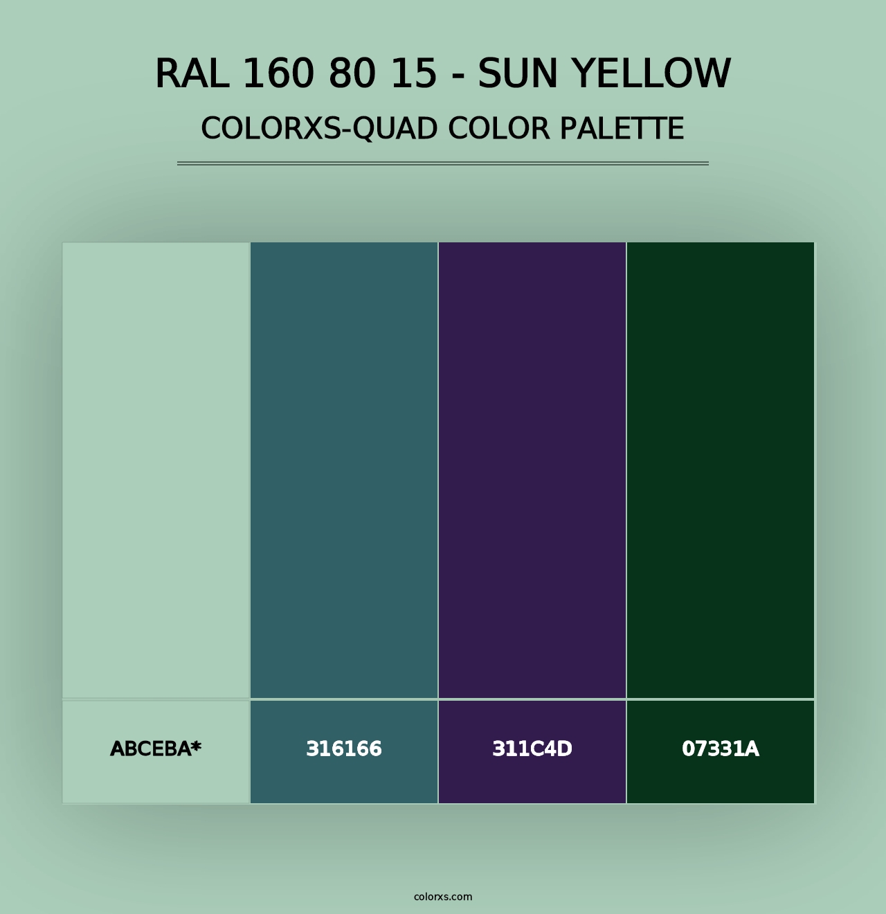 RAL 160 80 15 - Sun Yellow - Colorxs Quad Palette