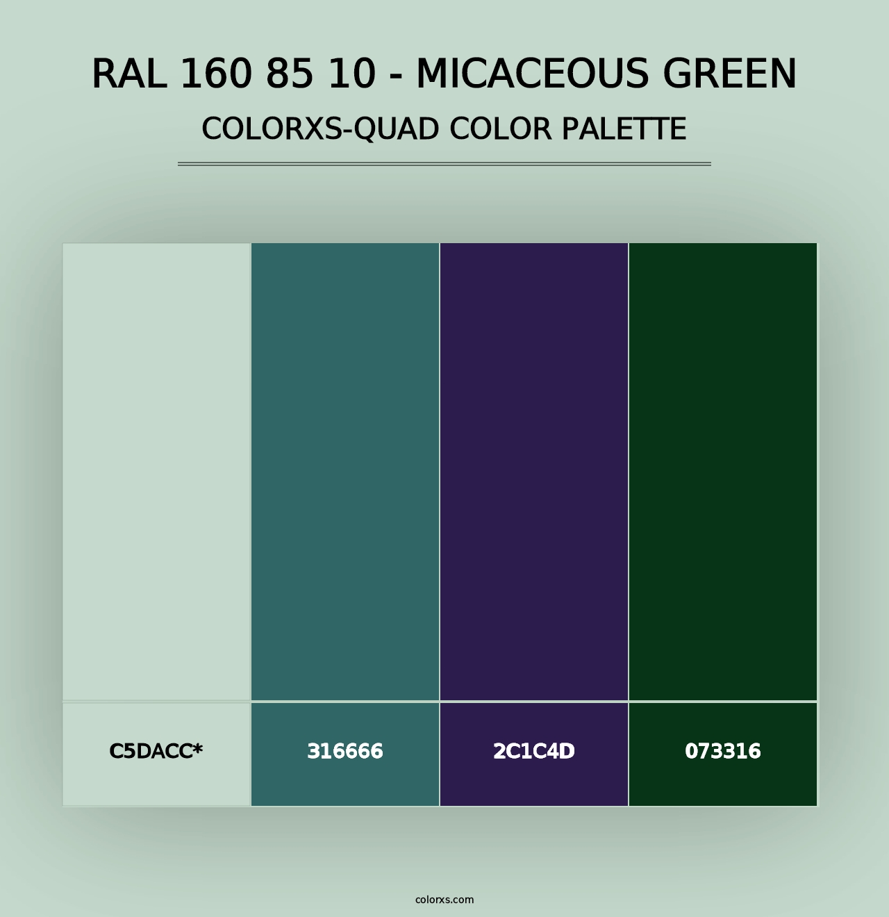 RAL 160 85 10 - Micaceous Green - Colorxs Quad Palette