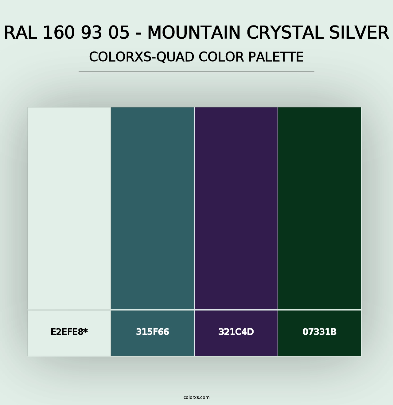 RAL 160 93 05 - Mountain Crystal Silver - Colorxs Quad Palette