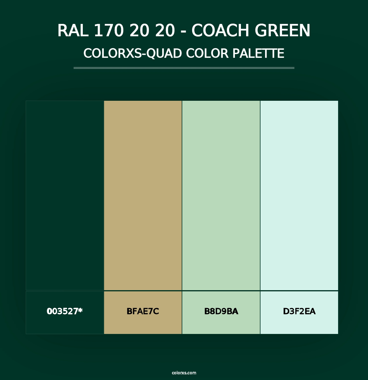 RAL 170 20 20 - Coach Green - Colorxs Quad Palette